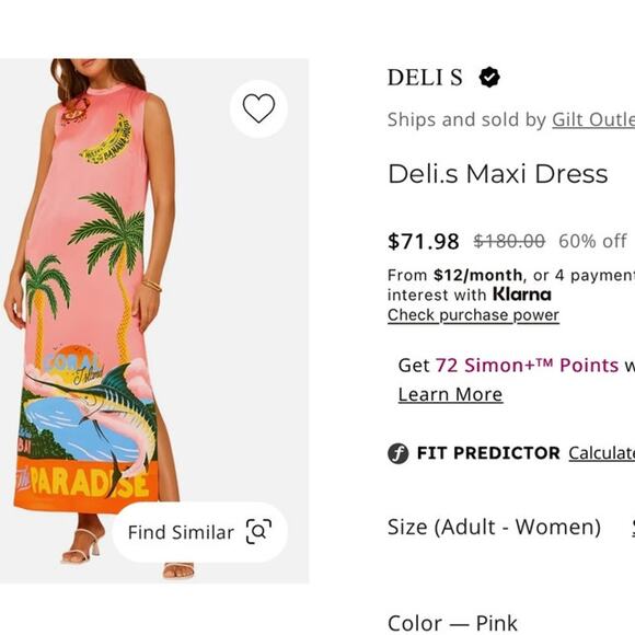 NEW DELI.S for Revolve Vacation Side Slit $180 Maxi Sheath Dress size Small - Picture 2 of 11